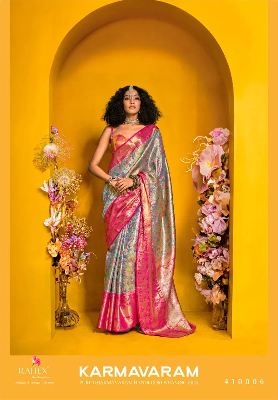 Rajtex Karmavaram Handloom Dharmavaram Silk Weaving Fancy Sarees
